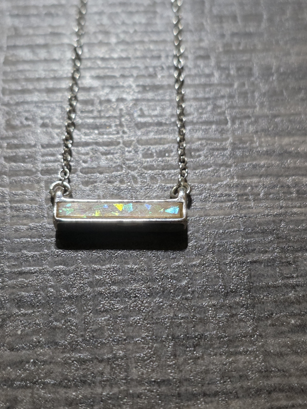 The 2Bandits "Athens" Synthetic Opal Bar Necklace